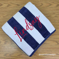 Custom beach towel with embroidered name